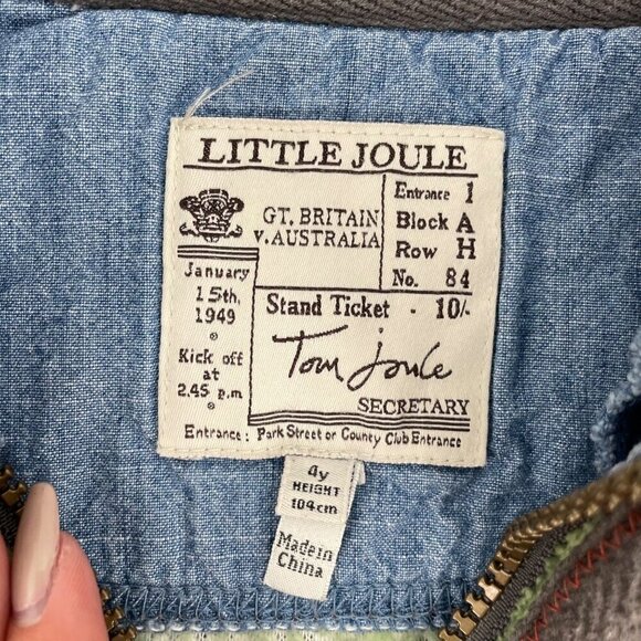 Joules Striped Fleece Striped Half Zip Pullover Youth Size 4 Fall Cozy Casual - Picture 3 of 6